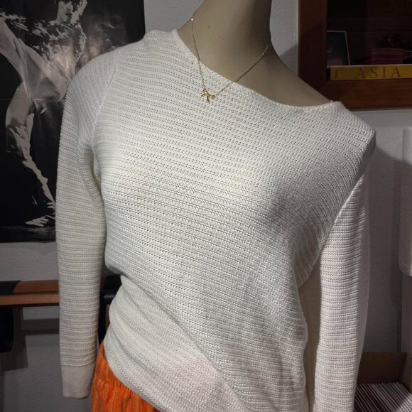 Norton Studio Textured Knit Sweater – Size M (Fits S/M) – Ivory/Cream - Picture 2 of 4